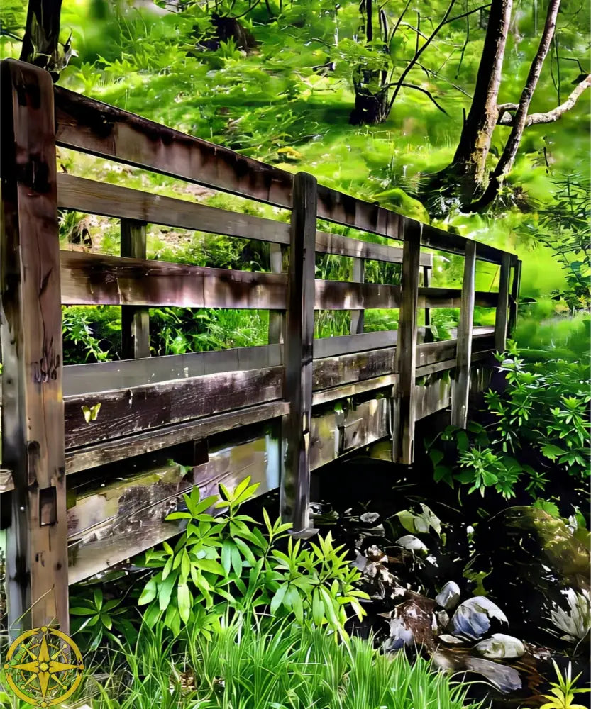 Welcoming Bridge Exploring Pitlochry Forest - Fine Art