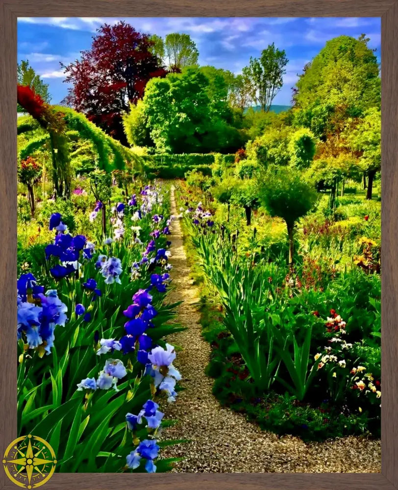 In Claude Monet's Garden: Path of Irises - Fine Art