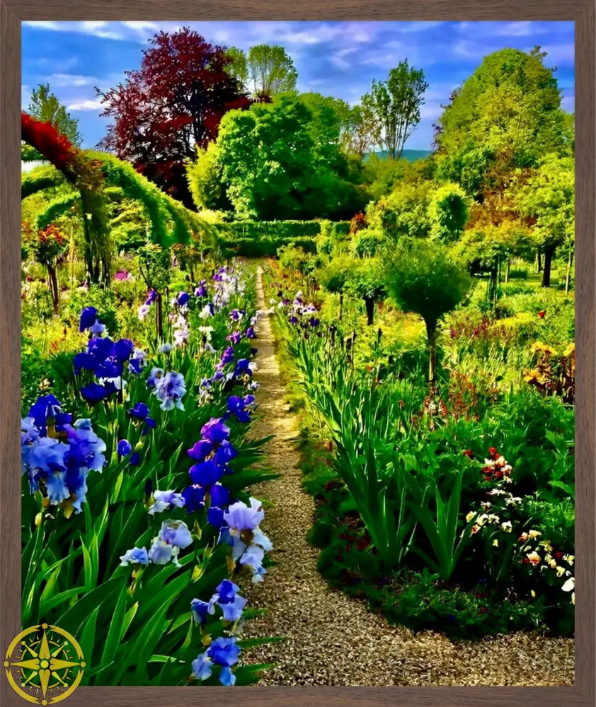In Claude Monet's Garden: Path of Irises - Fine Art
