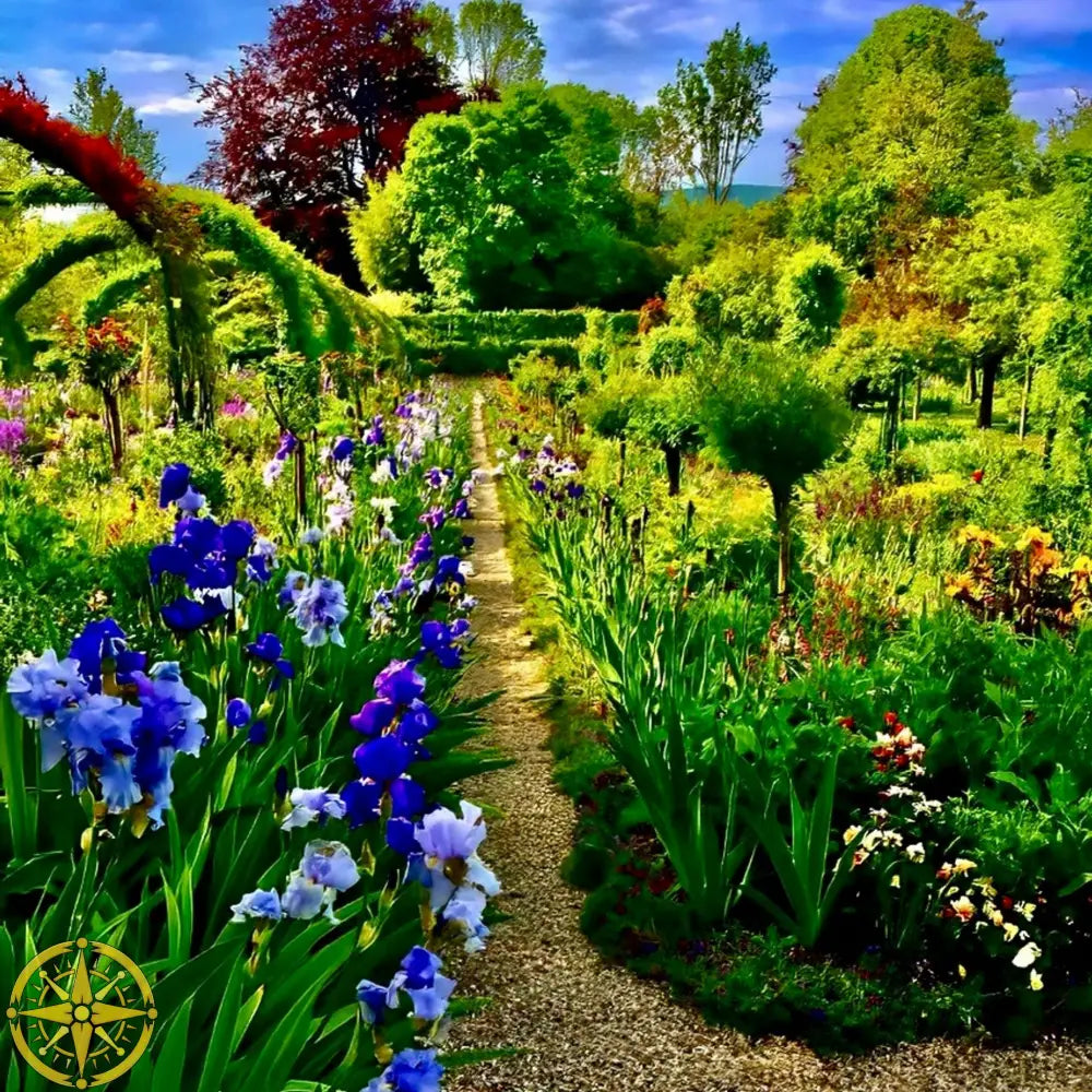 In Claude Monet's Garden: Path of Irises - Fine Art