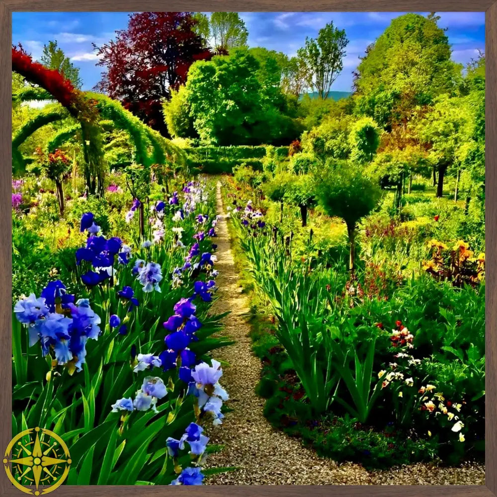 In Claude Monet's Garden: Path of Irises - Fine Art