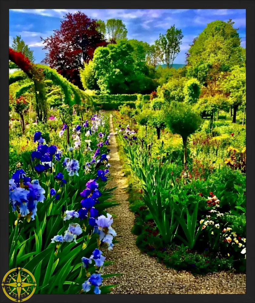 In Claude Monet's Garden: Path of Irises - Fine Art