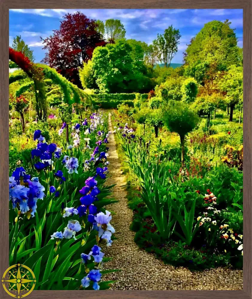 In Claude Monet's Garden: Path of Irises - Fine Art