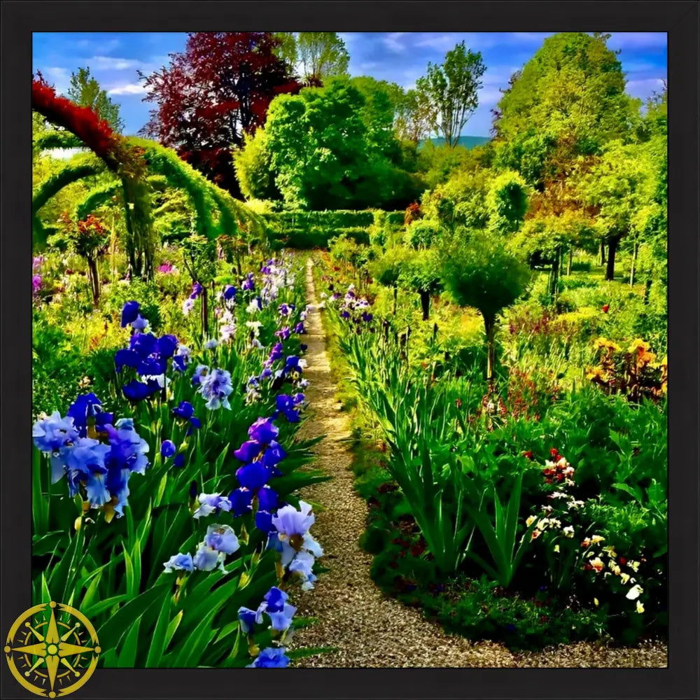 In Claude Monet's Garden: Path of Irises - Fine Art