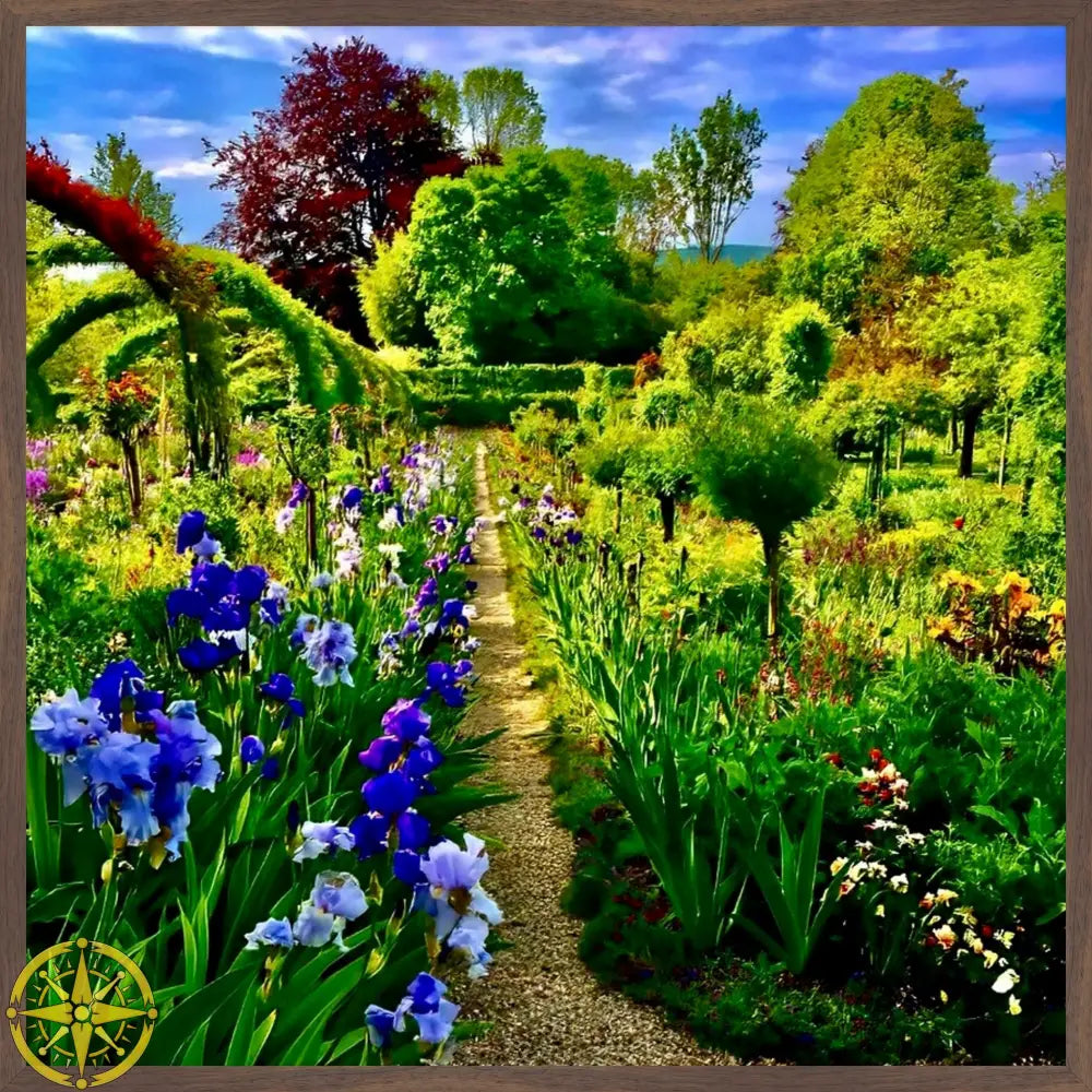 In Claude Monet's Garden: Path of Irises - Fine Art