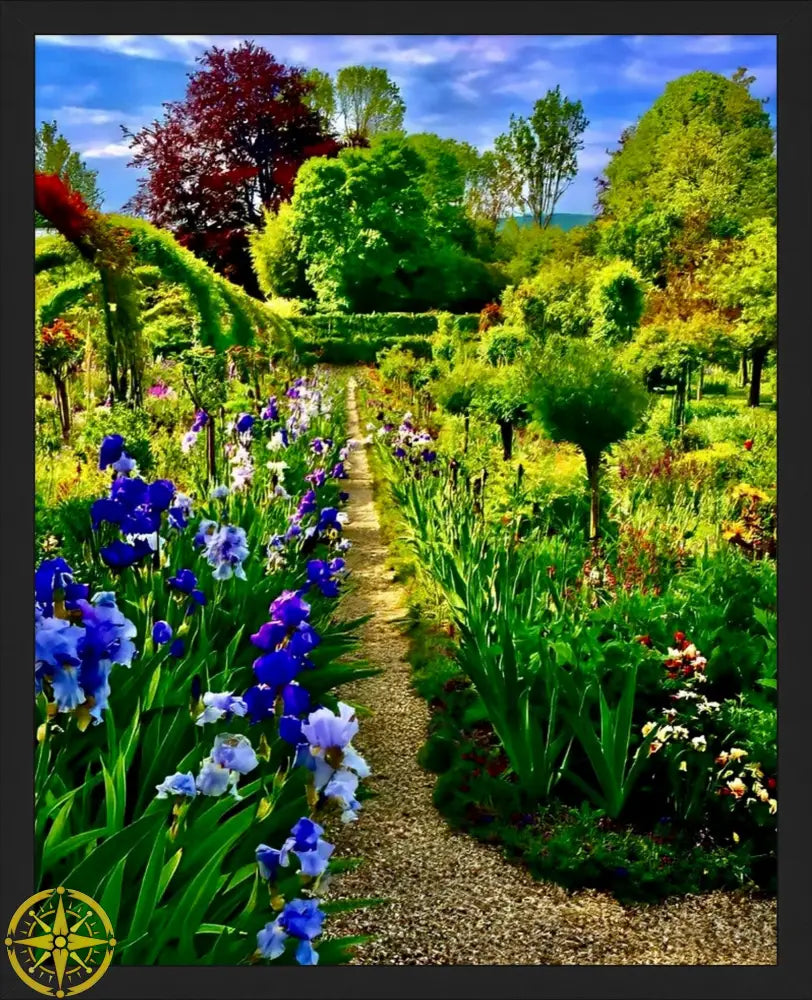 In Claude Monet's Garden: Path of Irises - Fine Art