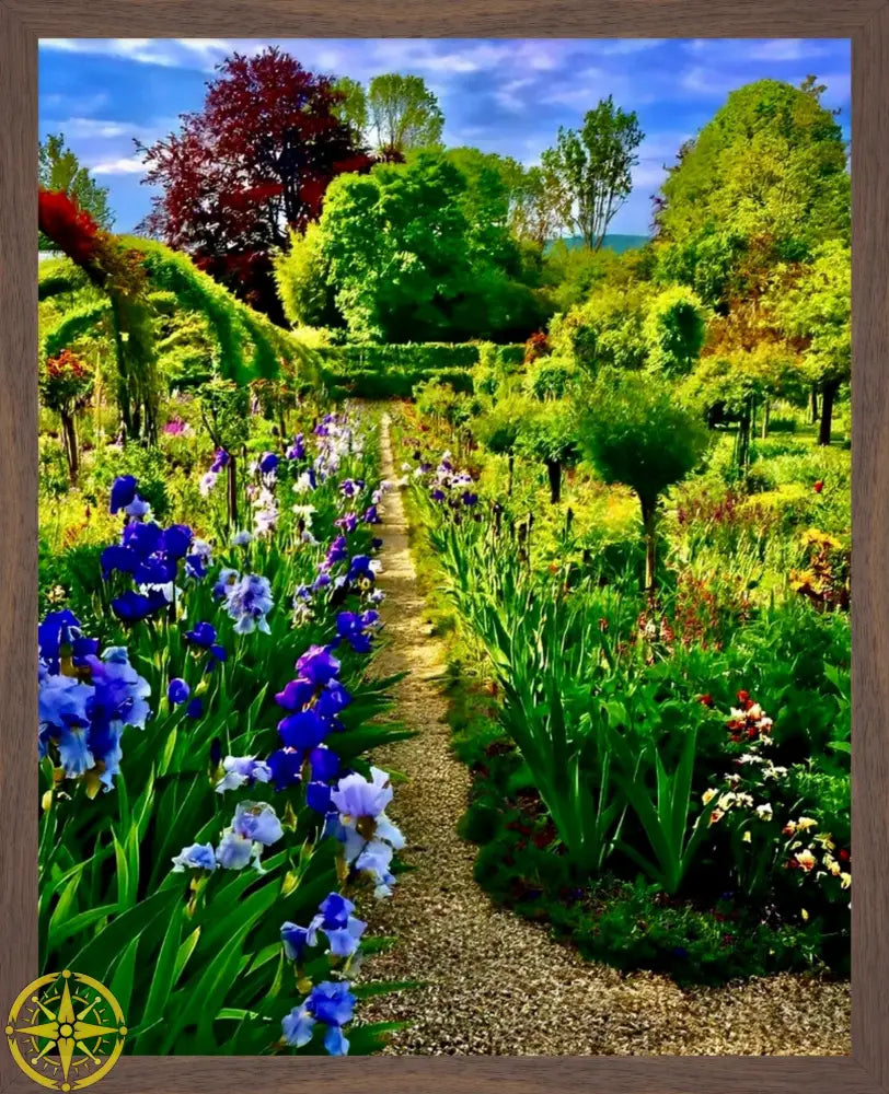 In Claude Monet's Garden: Path of Irises - Fine Art
