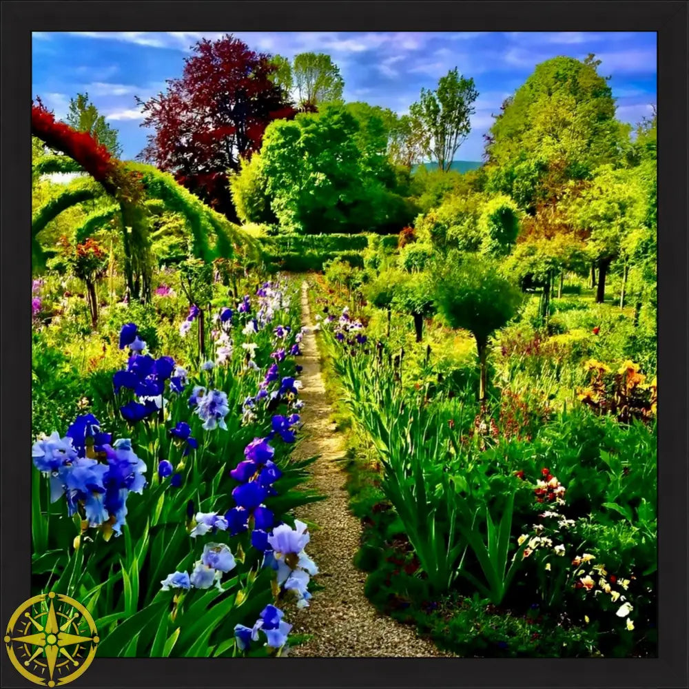 In Claude Monet's Garden: Path of Irises - Fine Art
