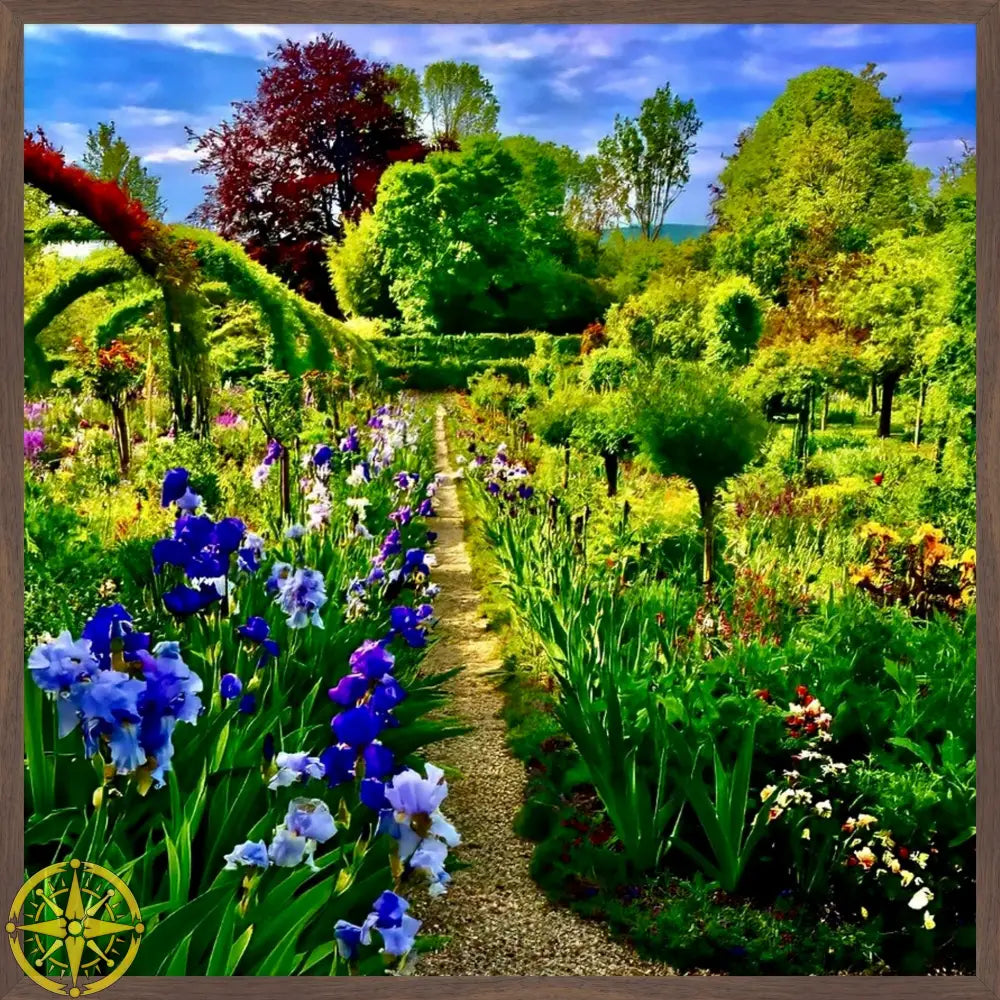 In Claude Monet's Garden: Path of Irises - Fine Art