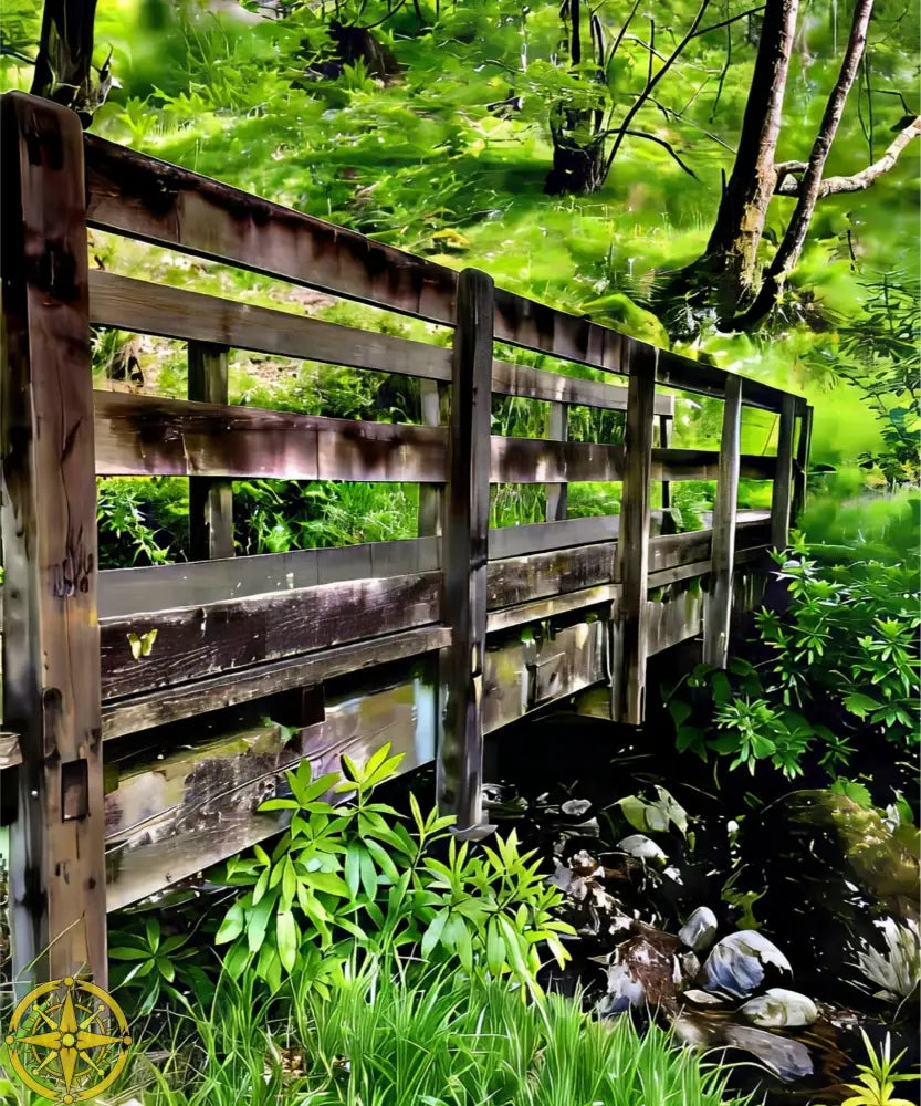 Welcoming Bridge Exploring Pitlochry Forest - Fine Art