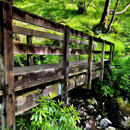 Welcoming Bridge Exploring Pitlochry Forest - Fine Art