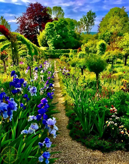 In Claude Monet's Garden: Path of Irises - Fine Art
