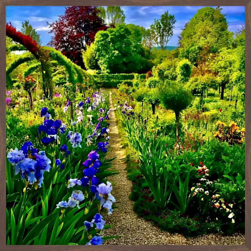 In Claude Monet's Garden: Path of Irises - Fine Art