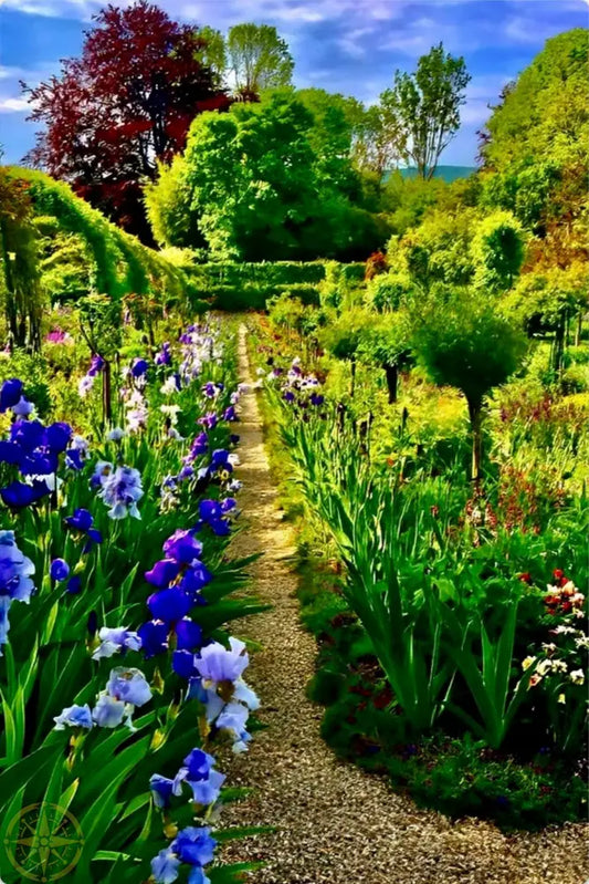 In Claude Monet's Garden: Path of Irises - Metal
