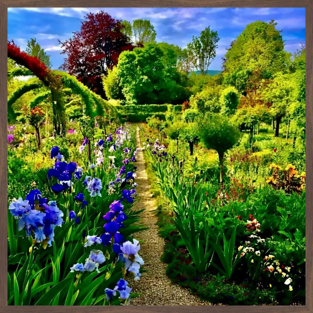 In Claude Monet's Garden: Path of Irises - Fine Art